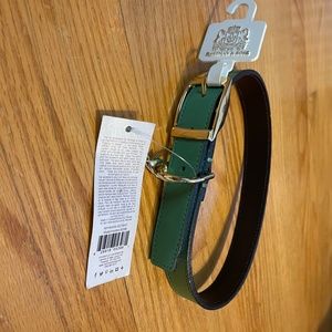 Hartman & Rose green leather dog collar